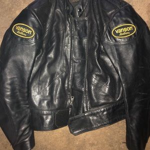 Vanson Cobra MK2 PROPERF CSRV SPORTRIDER Motorcycle Jacket Size 42 BLACK Leather